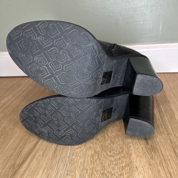 STEVEN by STEVE MADDEN Women's 7.5 Ankle Boots EARLA BlackBlock Heel Leather - Picture 8 of 9